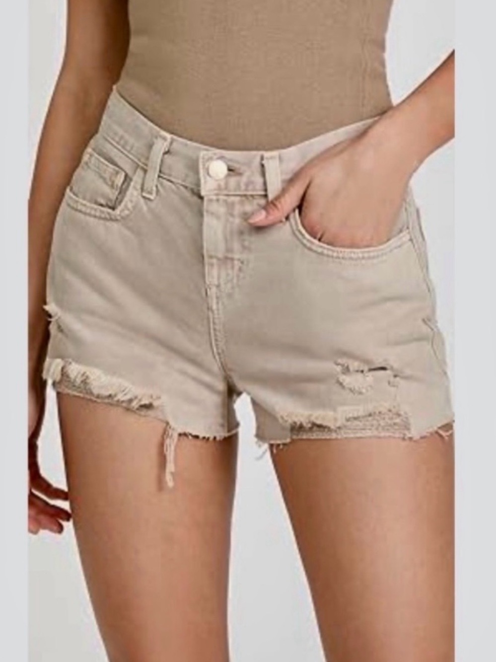 L’Agence Tan Audrey MidRise Denim Shorts